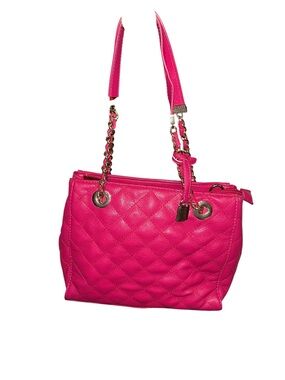 Hot Pink Quilted Chain-Trim Shoulder Bag - Women